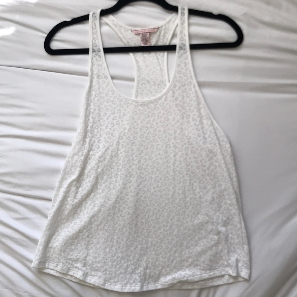 See through white cheetah work out tank top